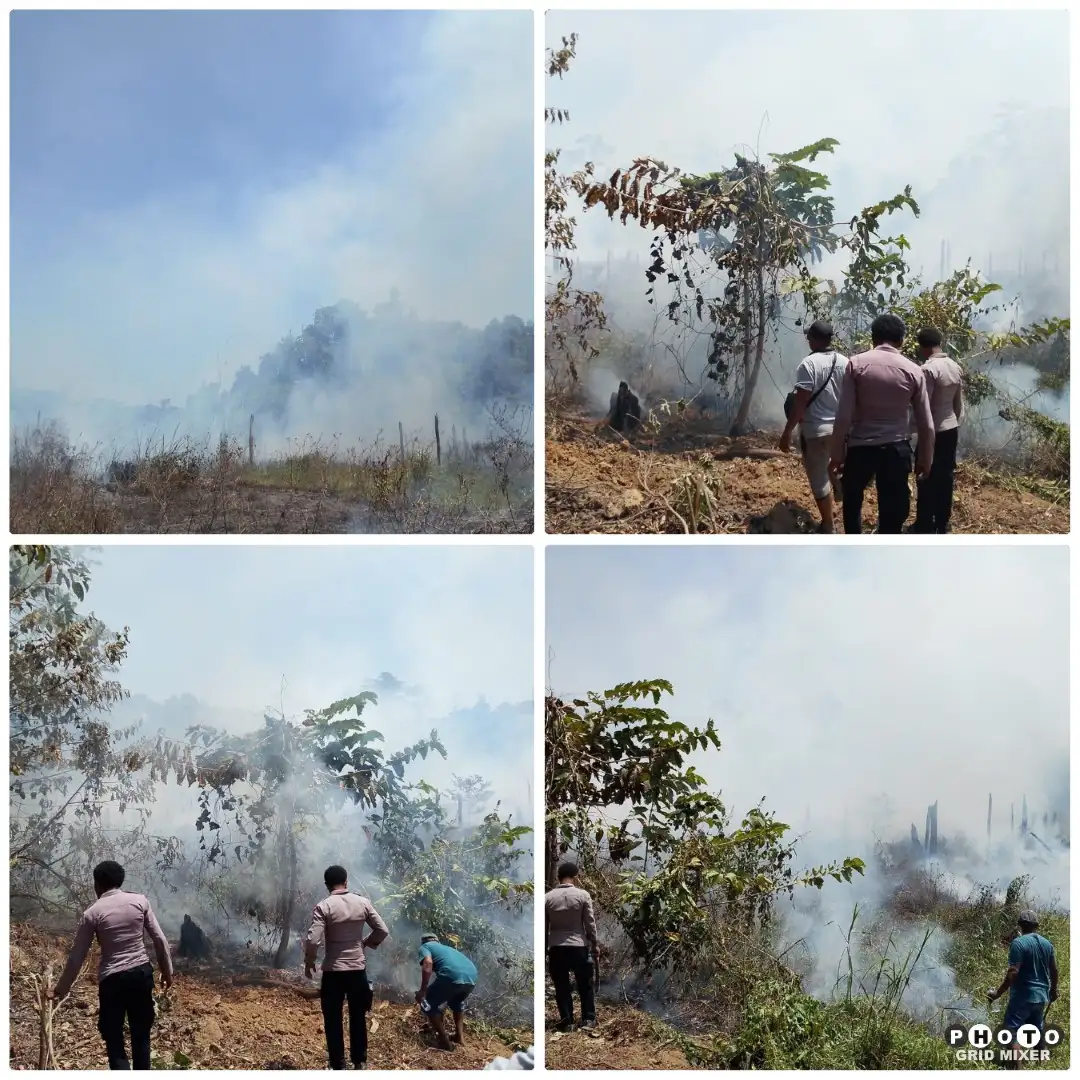 Karhutla Melanda KM 08 Malakuli, Polsek Karas Bergerak Cepat Redam Api